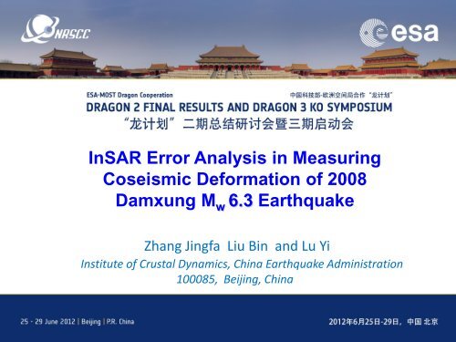 InSAR Error Analysis in Measuring Coseismic Deformation of 2008 ...