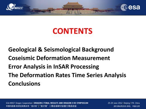 InSAR Error Analysis in Measuring Coseismic Deformation of 2008 ...