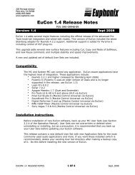 EuCon 1.4 Release Notes - Euphonix