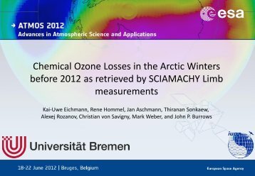 Chemical Ozone Losses in the Arctic Winters before 2012 as ...