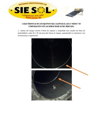 pdf comparativa con otros equipos. - Siesol Calentadores Solares