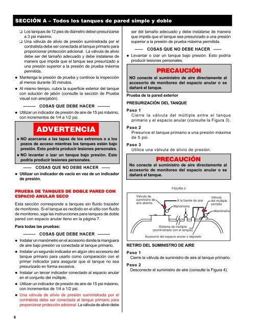 advertencia - TANQUES DE FIBRA DE VIDRIO