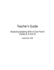 Assessing Speaking Skills in Core French - Grades 8, 9 ... - Education