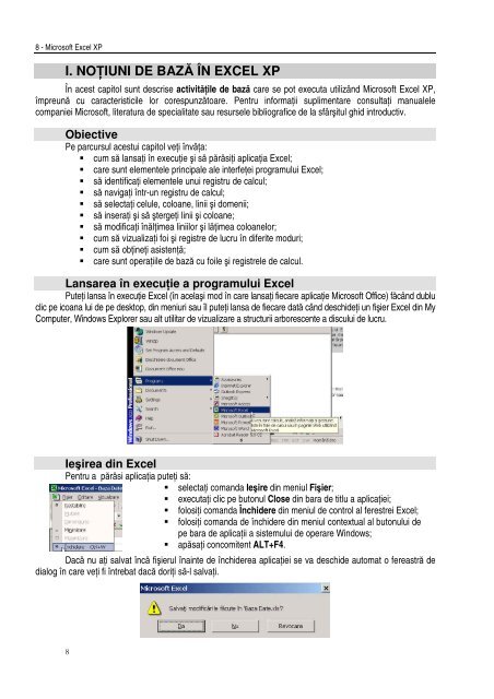 i. noţiuni de bază în excel xp - ConsILR