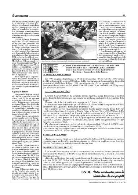 Il - Maroc Hebdo International