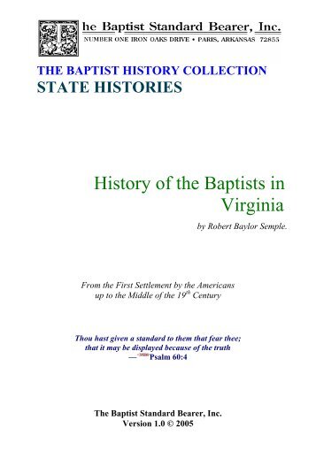 Semple - History of the Baptists in Virginia - Landmark Baptist