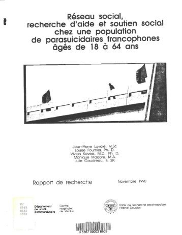 Réseau social, recherche d'aide et soutien social chez une ...