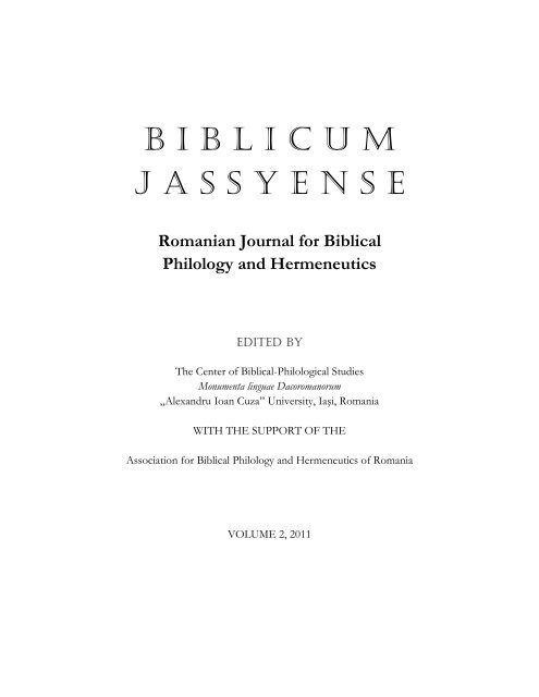 biblicumjassyense - ConsILR - Universitatea Alexandru Ioan Cuza