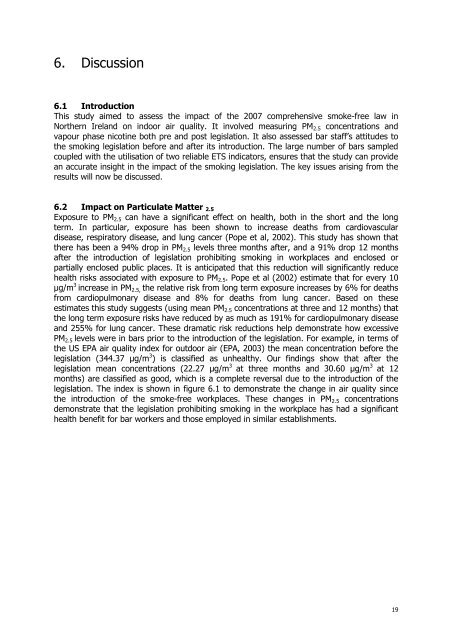 The impact of smoke-free legislation on indoor air quality in bars in ...