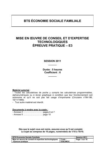 Sujet E3 20.05.11 - Académie d'Aix-Marseille