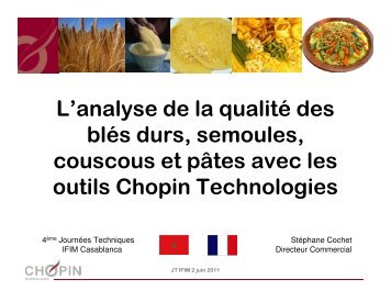 L'analyse de la qualité des blés durs, semoules, couscous… - FNM