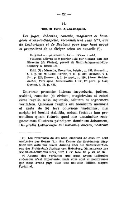 Actes et documents anciens intéressant la Belgique conservés aux ...