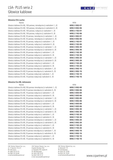 Komponenty LSA-PLUS / LSA-PROFIL seria 2 - Contact