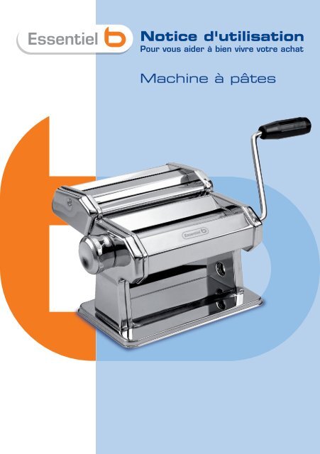 Notice machine à pâtes Ess b V.1.0 (A5) - Boulanger
