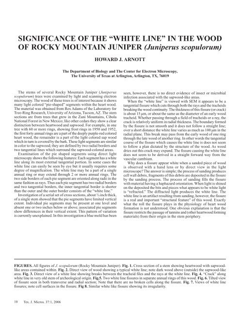 Texas Journal of Microscopy Texas Journal of Microscopy