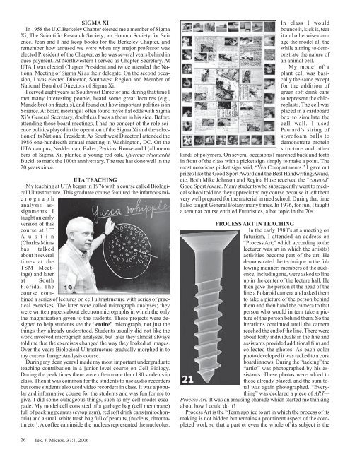 Texas Journal of Microscopy Texas Journal of Microscopy