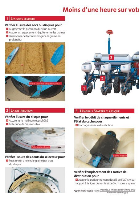 ENTRETIEN ET RÉGLAGE DU SEMOIR