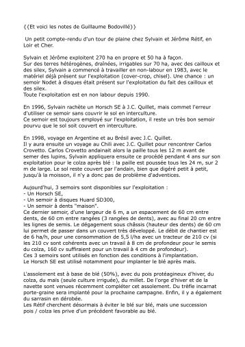 compte rendu de G Bodovillé - Bretagne Agriculture Sol et ...