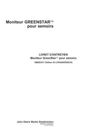 GreenStar Semoir Monitoring (10/2003) - StellarSupport - John Deere