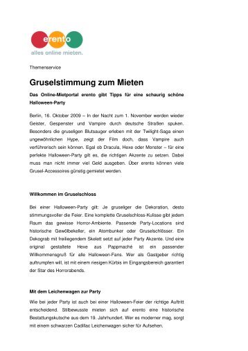 Gruselstimmung zum Mieten (PDF) - Erento