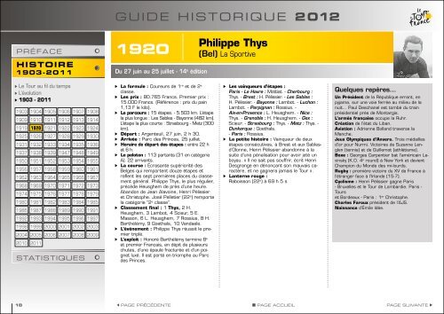 GUIDE HISTORIQUE 2 012 - Le Tour de France