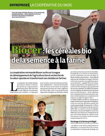 Biocer: les céréales bio de la semence à la farine