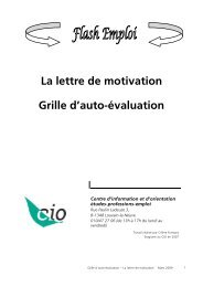 La lettre de motivation Grille d'auto-évaluation