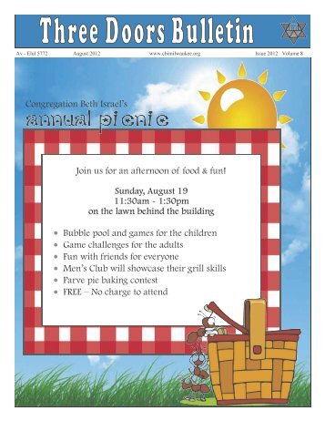 Congregation Beth Israel's Join us for an afternoon of food & fun ...