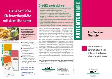 Ganzheitliche Kieferorthopädie mit dem Bionator - GKO