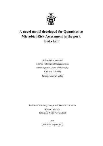 A novel model developed for Quantitative ... - Massey University