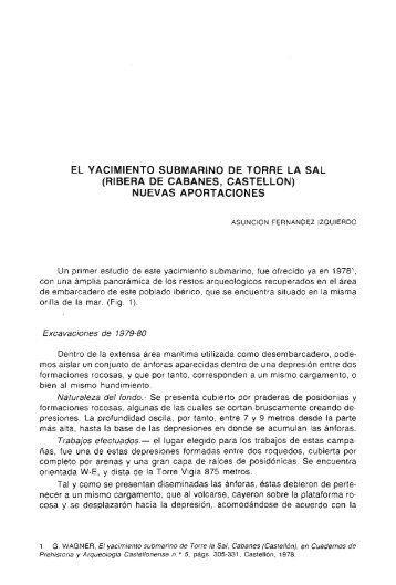 EL YACIMIENTO SUBMARINO DE TORRE LA SAL ... - Repositori UJI