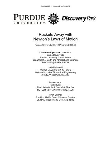 Rockets Away with Newton's Laws of Motion - Purdue University