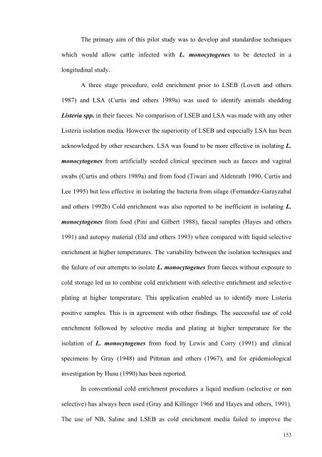 an epidemiological study of listeriosis in dairy cattle