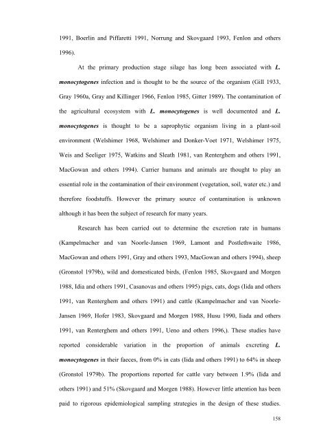 an epidemiological study of listeriosis in dairy cattle