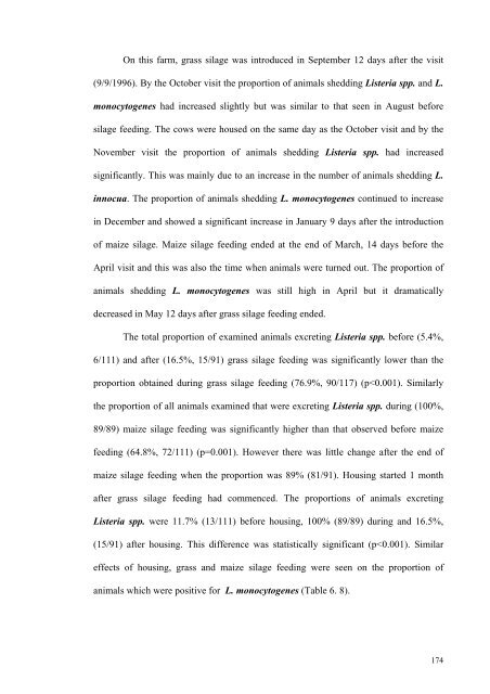 an epidemiological study of listeriosis in dairy cattle