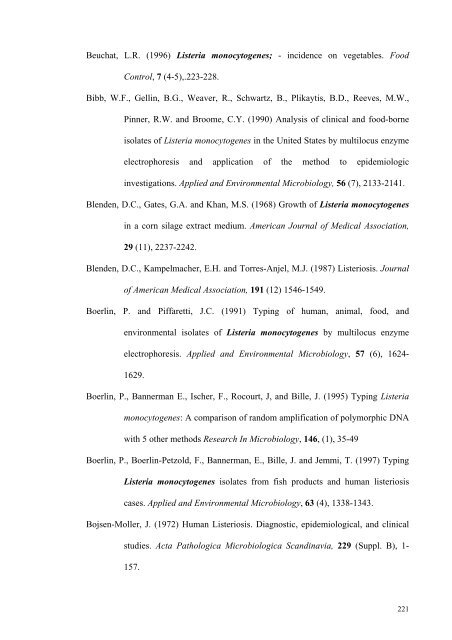 an epidemiological study of listeriosis in dairy cattle