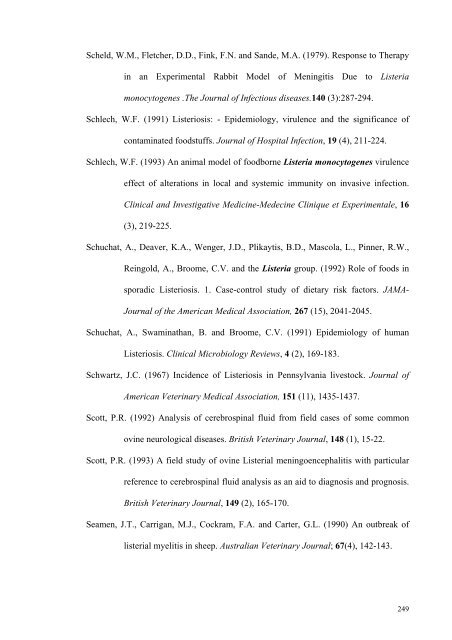 an epidemiological study of listeriosis in dairy cattle