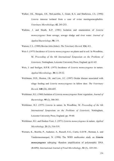 an epidemiological study of listeriosis in dairy cattle