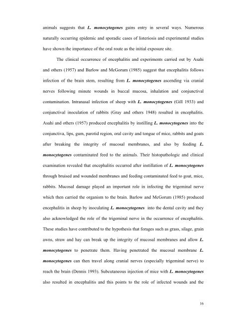 an epidemiological study of listeriosis in dairy cattle