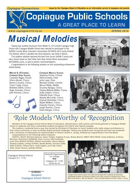 Spring 2010 - Copiague Public Schools