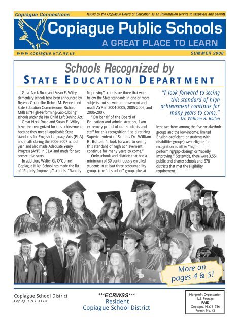 Summer 2008 - Copiague Public Schools