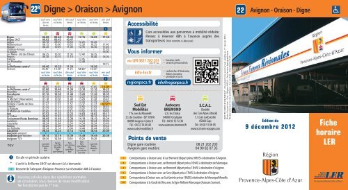 Ligne 22 Avignon/ Oraison / Digne - LER