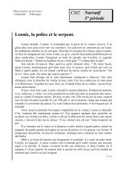 Lennie, la police et le serpent. CM2 Narratif 3° période