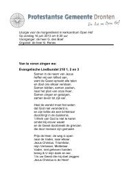 liturgie van deze dienst