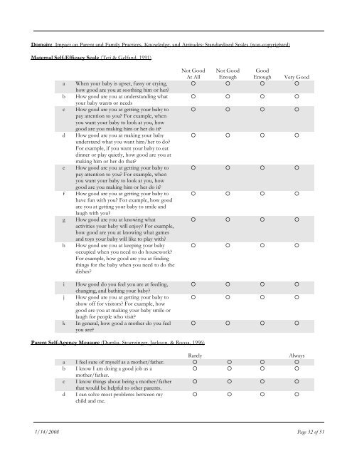 Just in Time Parenting Program's: Guide to Evaluation