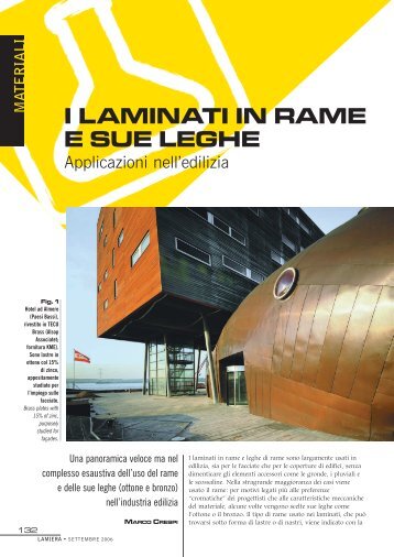 I LAMINATI IN RAME E SUE LEGHE - Istituto Italiano del Rame