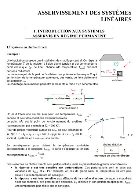 asservissement des systèmes linéaires 1. introduction aux ... - Sfr