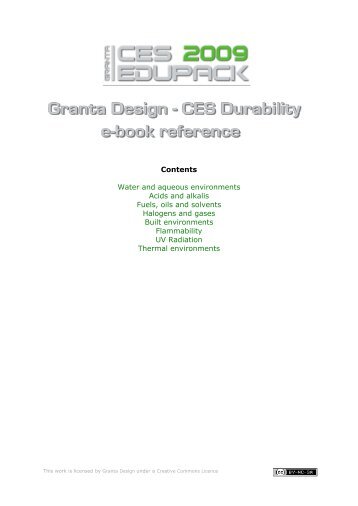 Granta Design • CES Edupack 2009 • Durability ... - CORE-Materials