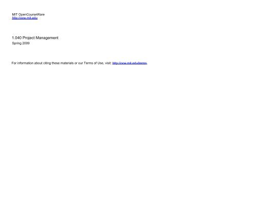 1.040 Project Management - MIT OpenCourseWare