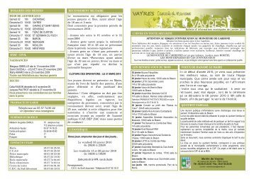 Janvier 2010 - Commune de Vayres - Site officiel de la Mairie de ...
